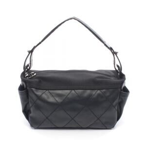 Chanel Paris Biarritz Shoulder Bag Canvas Leather Black
